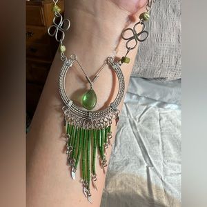 Green statement necklace